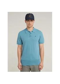 G-Star Raw Poloshirt G-STAR "Knitted Poloshirt", Damen, Gr. L, niagara, Obermaterial: 30% Polyester, Shirts