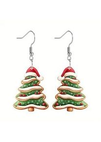 Paar Ohrh&auml;nger ONE ELEMENT "Weihnachtsschmuck Ohrringe Ohrh&auml;nger Weihnachtsbaum aus Acryl", gr&uuml;n, Ohrringe, Damen, Damen, Acryl