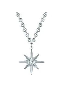 Kette mit Anh&auml;nger EASTSIDE "ES463", silber, Halsketten, Damen, 40,0cm Basiskette + 5,0cm Verl&auml;ngerung,mit Zirkonia, Edelstahl, aus Edelstahl