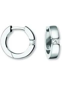 Paar Creolen ONE ELEMENT "Zirkonia Ohrringe Creolen aus 925 Silber &Oslash; 15,6 x 3,7 mm", silber, Ohrringe, Damen, Damen,mit Zirkonia, Silber 925 (Sterlingsilber), Feine Gestaltung &ndash; ein Sinnbild mit ruhiger Eleganz