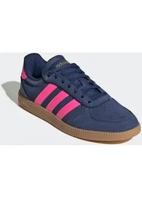 Sneaker Adidas SPORTSWEAR "BREAKNET SLEEK", Damen, Gr. 36, dunkelblau, lucid pink, gold metallic, Leder, Synthetik, Schuhe Sneaker