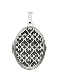 Medallionanh&auml;nger Jobo "Anh&auml;nger Medaillon oval 31 mm", silber 925, Schmuckanh&auml;nger, Damen, Silber 925 (Sterlingsilber), 925 Silber f&uuml;r 2 Fotos