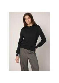 Rundhalspullover STREET ONE STUDIO, Damen, Gr. 38, schwarz, Stoff, 30% Polyester, 29% Polyacryl, 21% Viskose, 20% Nylon, unifarben, normal normal, Rundhals, Rippb&uuml;ndchen, Pullover Rundhalspullover, mit Rundhalsausschnitt