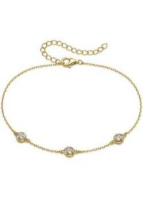 Armband Bruno Banani "Schmuck Geschenk Silberarmband gelbgoldfarben vergoldet", gelbgoldfarben, kristallwei&szlig;, kristallwei&szlig;, Armb&auml;nder, Damen, 24cm, Silber 925 (Sterlingsilber), Armband, mit Zirkonia (synth.)