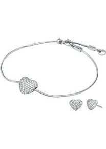 Schmuckset Michael Kors "Multipack Schmuck Geschenk Silber 925 PREMIUM Herz", silberfarben, kristallfarben, kristallwei&szlig;, Schmuck_Sets, Damen, Silber 925 (Sterlingsilber), Schmuckset, mit Zirkonia (synth.)