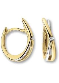 Paar Creolen ONE ELEMENT "Zirkonia Ohrringe Creolen aus 333 Gelbgold", gold, Ohrringe, Damen, Damen,mit Zirkonia, Gelbgold 333 Gold, Gelbgold 333, Gold, Pers&ouml;nlicher Akzent &ndash; schlicht, modern, aussagekr&auml;ftig