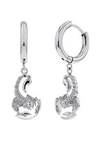 Paar Creolen Amor "Scorpions by Amor, Skorpin-Motiv", edelstahlfarben, Ohrringe, Damen, Edelstahl