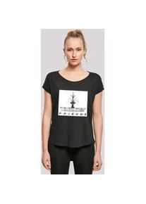 T-Shirt F4NT4STIC "FRIENDS TV Serie Fountain Sketch", Damen, Gr. 3XL, schwarz, Obermaterial: 100% Baumwolle, regular fit, Rundhals, ohne B&uuml;ndchen, Shirts T-Shirt, Damen,Premium Merch,Lang,Longshirt,Bedruckt