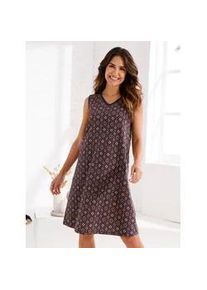 Nachthemd "Nachthemd", Damen, Gr. 44/46, Normalgr&ouml;&szlig;en, apricot, marine, bedruckt, 100% Baumwolle, gemustert, mehrfarbig, Kleider Nachthemd