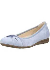 Ballerina Gabor COMFORT "Gabor Comfort Ballerinas Leder", Damen, Gr. 40,5, azur, Leder, Schuhe Ballerina