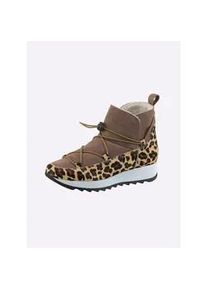 Stiefelette Heine, Damen, Gr. 38, braun (braun, leo), Synthetik, Schuhe Stiefelette