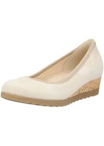 Keilpumps Gabor COMFORT "Gabor Comfort Pumps Leder", Damen, Gr. 38,5, cream, Leder, Schuhe