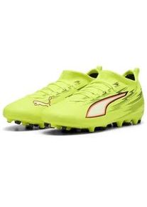 Fu&szlig;ballschuh Puma "ULTRA 6 MATCH MG Fu&szlig;ballschuhe Jugendliche", Kinder, Gr. 35,5, gelb alert schwarz glowing rot lime squeeze, Obermaterial: Textil, Synthetik; Futter: Textil, Synthetik; Innensohle: Textil; Laufsohle: Synthetik, Schuhe Fu&szlig;ballschuh