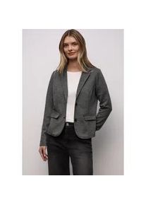 Kurzblazer Street One, Damen, Gr. 38, schwarz, Web, 72% Polyester, 28% Baumwolle, gemustert, normal normal, V-Ausschnitt, abgesteppt, Blazer Kurzblazer, mit Reverskragen