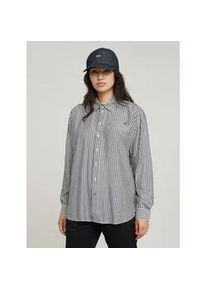 G-Star Raw Langarmshirt G-STAR "Boyfriend Hemd", Damen, Gr. M, osaka blau bold stripe, Obermaterial: 100% Modal, Shirts Langarmshirt