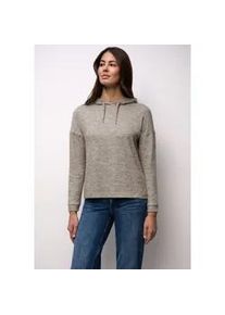 Langarmshirt Street One, Damen, Gr. 44, light terra mocha meliert, Stoff, 51% Polyester, 45% Viskose, 4% Elasthan, unifarben, comfort fit normal, ohne Ausschnitt, elastischer Bund, Shirts Langarmshirt, im Melange Look