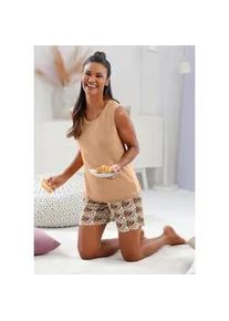 w&auml;schepur Schlafhose W&Auml;SCHEPUR, Damen, Gr. 48/50, Normalgr&ouml;&szlig;en, camel, schoko, bedruckt, 50% Baumwolle, 50% Modal, bedruckt, gemustert, mehrfarbig, Hosen Schlafhose