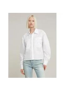 G-Star Raw Langarmshirt G-STAR "Boxy Hemd", Damen, Gr. L, wei&szlig;, Obermaterial: 69% Baumwolle, 31% Polyester, Shirts Langarmshirt