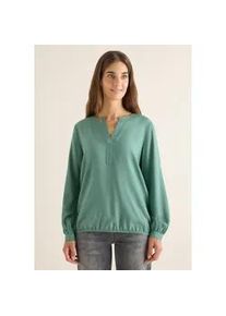 Langarmbluse Cecil, Damen, Gr. XXL (46), jewel gr&uuml;n, Stoff, 100% Viskose, unifarben, klassisch normal, Rundhals, Manschette, Blusen, mit Elastikbund