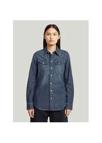 G-Star Raw Langarmshirt G-STAR "Slim Western Hemd", Damen, Gr. XL, antique faded hurricane, Obermaterial: 100% Baumwolle, Shirts Langarmshirt