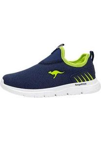 Sneaker Kangaroos "K-ETK DUNNART", Damen, Gr. 33, dk navy, lime, Mesh, Synthetik, Schuhe Sneaker, praktischer Schlupfeinstieg