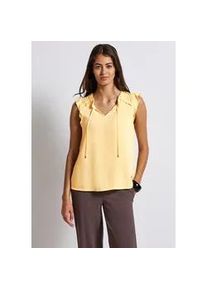 Blusentop Street One, Damen, Gr. 44, buttercream gelb, Stoff, 100% Viskose, unifarben, normal normal, Rundhals, R&uuml;schen, Blusen Blusentop, aus softer Viskose