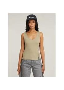 G-Star Raw T-Shirt G-STAR "Asymmetrical Zip Slim Tanktop", Damen, Gr. XXS, light toggee, Obermaterial: 100% Baumwolle, Shirts T-Shirt