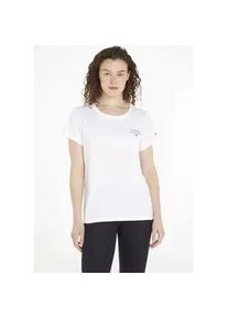 T-Shirt "SHORT SLEEVE T-SHIRT", Damen, Gr. XS (34), wei&szlig;, Single Jersey, Obermaterial: 100% Baumwolle, Tommy Hilfiger UNDERWEAR, unifarben, gerade h&uuml;ftlang, Rundhals, eingesetzt Rollkante, Shirts T-Shirt, mit Tommy Hilfiger Markenlabel