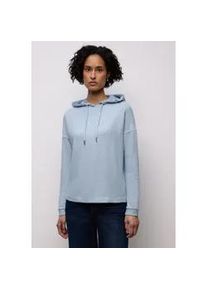 Langarmshirt Street One, Damen, Gr. 44, frosted blau meliert, Stoff, 51% Polyester, 45% Viskose, 4% Elasthan, unifarben, comfort fit normal, ohne Ausschnitt, elastischer Bund, Shirts Langarmshirt, im Melange Look