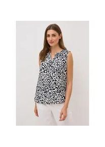 Blusentop Cecil, Damen, Gr. XL (44), blau (urban dunkelblau), Stoff, 100% Viskose, bedruckt, klassisch normal, Rundhals, abgesteppt, Blusen Blusentop, mit Elastiksaum