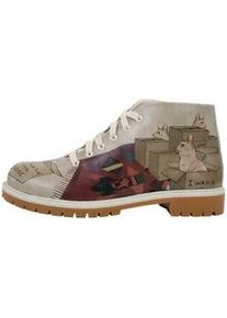 Stiefel DOGO "Shortcut Boots Hedge-Hug Damen Stiefeletten, Shortcut Boots", Damen, Gr. 41, Normalschaft, grau, Lederimitat, Schuhe Stiefel, Handgefertigt