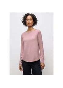 Langarmshirt Street One, Damen, Gr. 34, powder pink meliert, Stoff, 67% Viskose, 30% Polyester, 3% Elasthan, unifarben, normal normal, Rundhals, abgesteppt, Shirts Langarmshirt, aus softem Materialmix