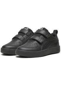 Sneaker Puma "Puma Rickie V Sneakers Kinder", Kinder, Gr. 30, schwarz (schwarz glacial gray), Obermaterial: Synthetik, Textil, Leder; Futter: Textil; Innensohle: Textil; Laufsohle: TR (Thermoplastischer Gummi), Gummi, Schuhe Sneaker