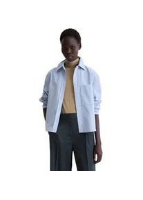 Marc O'Polo Langarmbluse MARC O'POLO "aus softem Baumwolle-Lyocell-Mix", Damen, Gr. 40, soft sea, Obermaterial: 78% Baumwolle, 22% Lyocell, unifarben, loose fit normal, Doppelmanschette, Blusen