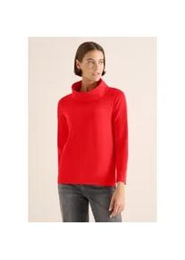 Langarmshirt Cecil, Damen, Gr. XXL (46), pumkin orange, Stoff, 63% Modal, 35% Baumwolle, 2% Elasthan, unifarben, comfort fit normal, hoch geschlossener Ausschnitt, abgesteppt, Shirts Langarmshirt, aus softem Materialmix