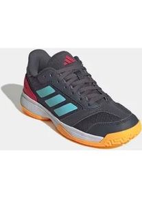 Hallenschuh Adidas PERFORMANCE "LIGRA 8 INDOOR KIDS", M&auml;dchen, Gr. 38,5, aurora onix, flash aqua, semi lucid rot, Synthetik, Textil, Schuhe Hallenschuh, geeignet f&uuml;r jeden Hallensport, Indoorschuhe f&uuml;r Kinder & Jugendliche