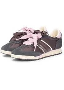 Tommy Hilfiger Keilsneaker TOMMY JEANS "TJW LOW PROFILE RUNNER", Damen, Gr. 40, braun, schwarz, Leder, Lederimitat, Textil, Schuhe, Freizeitschuh, Schn&uuml;rschuh, Halbschuh mit Kontrastbesatz