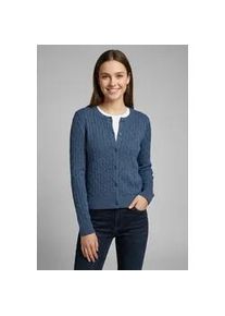 V&eacute;ro Moda Strickjacke VERO MODA "VMFANTASTIC LS O-NECK CABLE CARDIGAN", Damen, Gr. S, schwarz denim, Strick, Obermaterial: 84% Polyester, 16% Viskose, unifarben, regular fit normal, Rundhals, Strickjacken Strickjacke