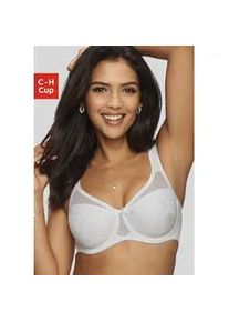 Minimizer-BH Nuance, Damen, Gr. 95, Cup H, wei&szlig;, Spitze, Obermaterial: 79% Polyamid, 15% Polyester, 6% Elasthan, BHs Minimizer-BH, mit unterlegter Jacquardspitze, Dessous