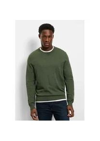 Strickpullover OLYMP "OLYMP Casual Strick", Herren, Gr. XXL, oliv, 100% Schurwolle, Pullover Strickpullover