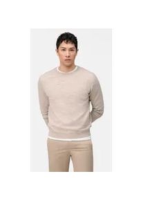 Strickpullover OLYMP "OLYMP Casual Strick", Herren, Gr. M, hellbeige, 100% Schurwolle, Pullover Strickpullover