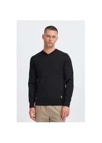 V-Ausschnitt-Pullover Blend "BHFibi", Herren, Gr. XXL, schwarz, Feinstrick, 70% Baumwolle (Recycled), 30% Polyester (Recycled), unifarben, normal normal, V-Ausschnitt, Pullover, Stilvoller Strickpullover