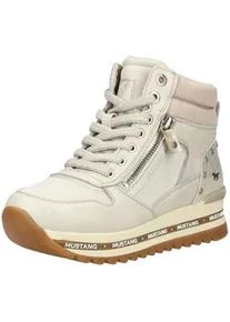 Sneaker Mustang SHOES "Mustang Shoes Sneaker Lederimitat/Textil", Damen, Gr. 38, ivory, Lederimitat, Textil, Schuhe Sneaker