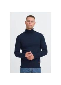 Rollkragenpullover Blend "BHFibes", Herren, Gr. XXL, blau (marineblaus), Feinstrick, 70% Baumwolle (Recycled), 30% Polyester (Recycled), unifarben, normal normal, hoch geschlossener Ausschnitt, Pullover Rollkragenpullover, Stilvoller Strickpullover mit Rollkragen