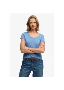 T-Shirt Superdry "STUDIOS SCOOP NECK TEE", Damen, Gr. XXL, blaubell, Single Jersey, Obermaterial: 60% Baumwolle, 40% Lyocell, unifarben, regular fit normal, Rundhals, Shirts T-Shirt