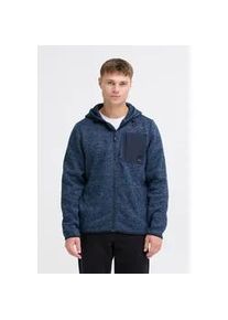 Cardigan Blend "BHMMelfex", Herren, Gr. L, marineblaus, Fleece, 100% Polyester, meliert, normal normal, ohne Ausschnitt, elastischer Bund, Strickjacken, Gem&uuml;tliche Fleecejacke mit Taschen und Kapuze