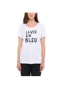 Kurzarmshirt Mustang "Damen Style Alma", Damen, Gr. M, wei&szlig;, Jersey, 100% Baumwolle, Rundhals, Shirts