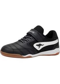 Indoorschuh Kangaroos "K-BRACEYARD EV", M&auml;dchen, Gr. 35, jet schwarz, wei&szlig;, Mesh, Synthetik, Schuhe, Hallenschuh f&uuml;r Kinder und Jugendliche, mit Klettverschluss