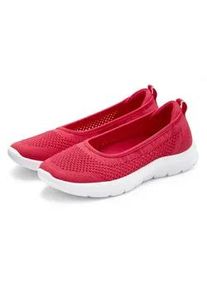 Sneaker Ballerinas Lascana "Halbschuh", Damen, Gr. 38, pink, Obermaterial: 100% Textilmaterial. Decksohle: 100% Textilmaterial. Futter: 100% Textilmaterial. Laufsohle: 100% Synthetik, unifarben, Schuhe Ballerina, runde Schuhspitze, ohne Verschluss, innenmaterial aus Textil, Topseller