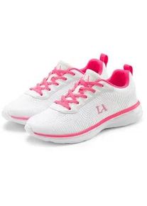 Sneaker Lascana "Turnschuhe", Damen, Gr. 42, wei&szlig;, pink, Obermaterial: 60% Textilmaterial, 40% Lederimitat. Decksohle: 100% Textilmaterial. Futter: 100% Textilmaterial. Laufsohle: 100% Synthetik, kontrastfarbene Details, unifarben, Basic, Schuhe Sneaker, Freizeitschuh, Halbschuh im sportiven Look VEGAN